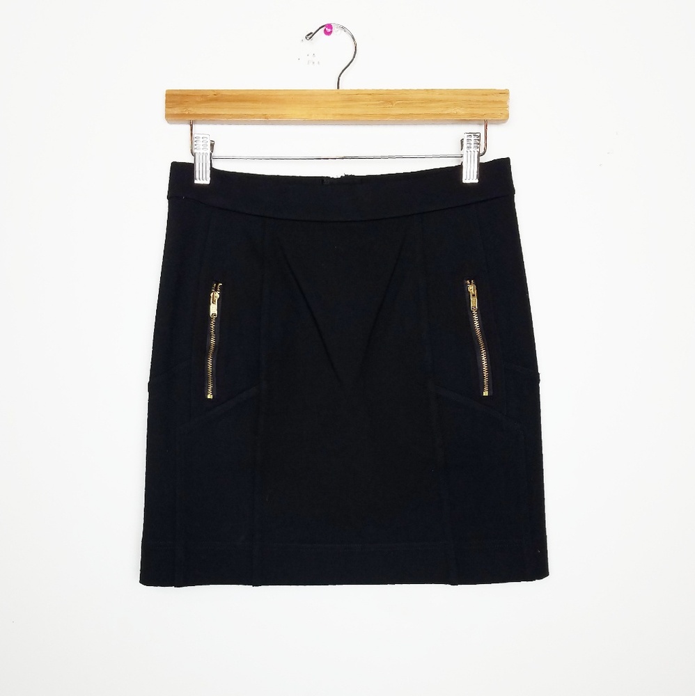 Marc by Marc Jacobs black mini skirt gold zippers - Picture 1 of 8